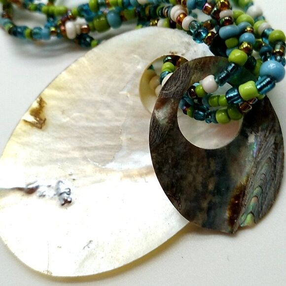 Multi-strand Seed Bead & Shell Necklace - Picture 10 of 16